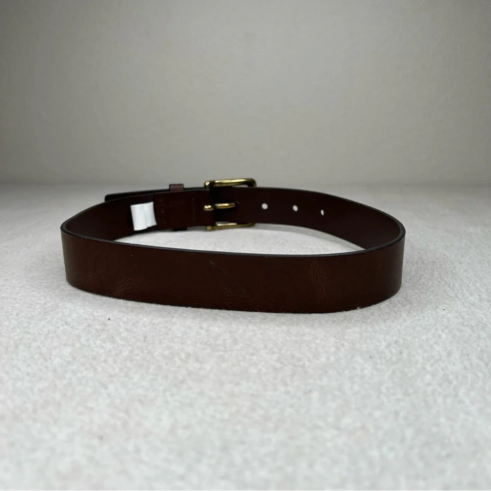 GAP Brown Leather Belt with Gold Buckle